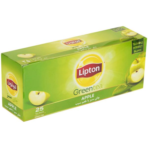 چای سبز کیسه ای لیپتون مدل Apple بسته 25 عددی