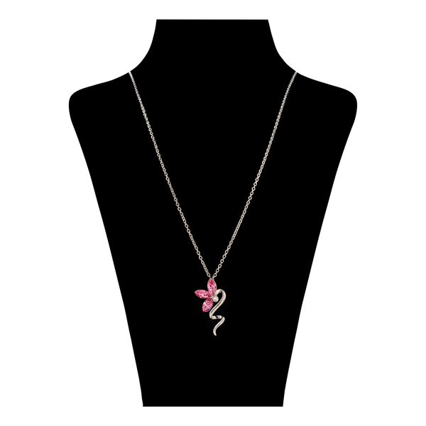 گردنبند نقره زنانه سواروسکی مدل گل مار  جواهری کد 564848632