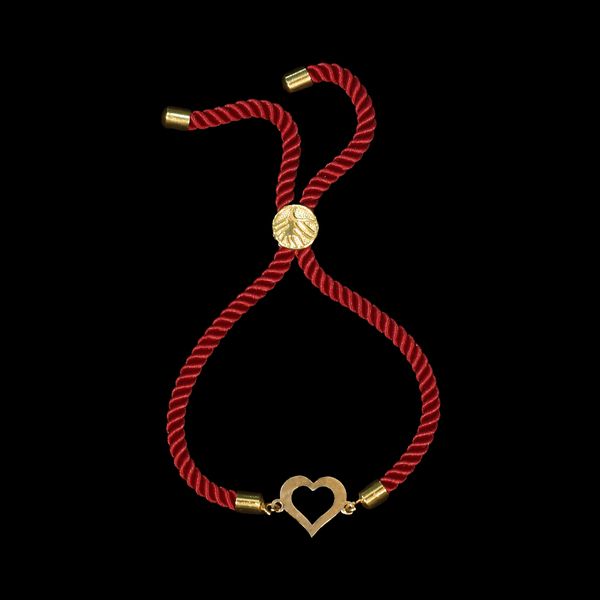 دستبند طلا 18 عیار زنانه آمانژ مدل قلب کد D9615