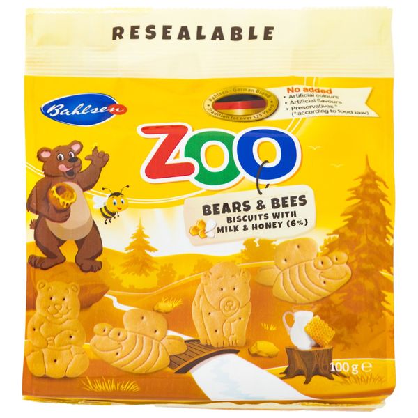بیسکوییت بالزن سری لایبنیز مدل Zoo Bears And Bees مقدار 100 گرم