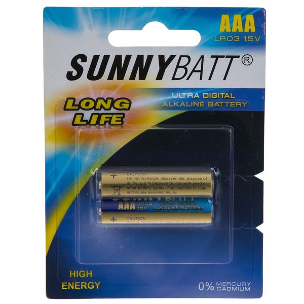باتری نیم قلمی سانی بت مدل Alkaline Long Life بسته 2 عددی