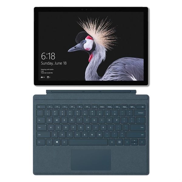 تبلت مایکروسافت مدل- Surface Pro 2017 - B به همراه کیبورد Blue Cobalt Signature Type Cover و کیف اورجینال Maroo Sleeve - ظرفیت 128 گیگابایت