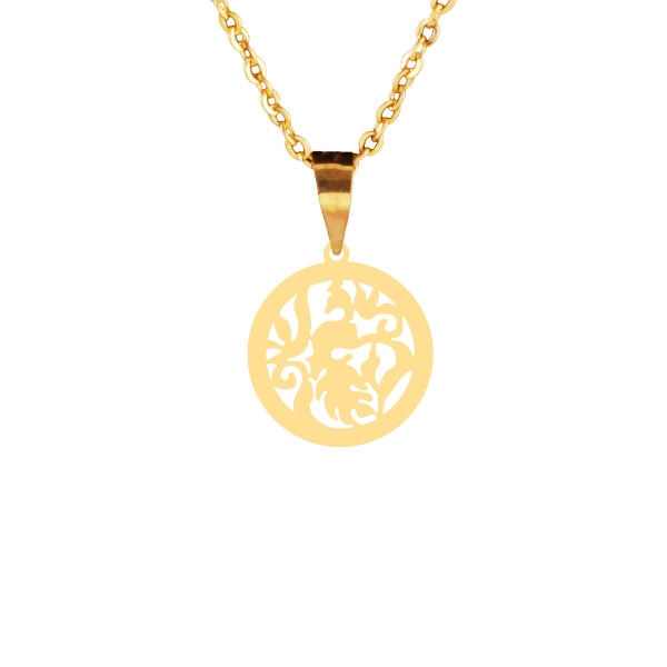 گردنبند طلا 18 عیار زنانه طلای کامک مدل دایره طرح شاخه