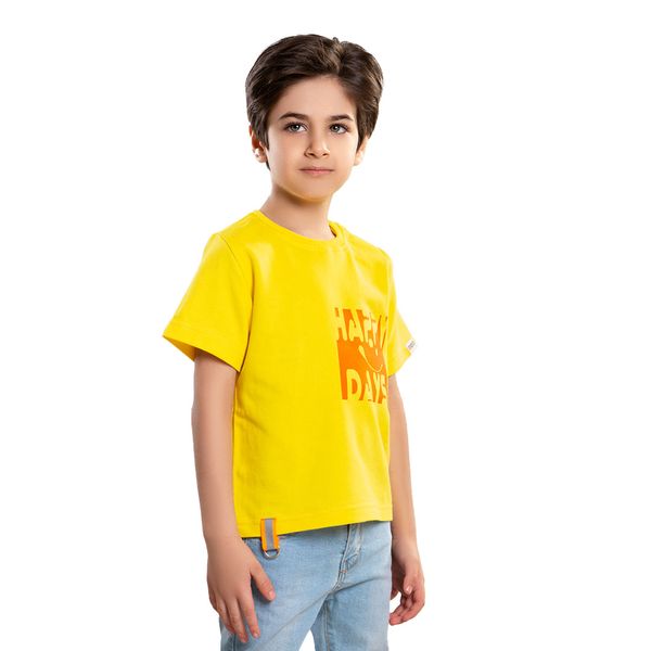 تی شرت آستین کوتاه بچگانه برشاد مدل S101 رنگ زرد