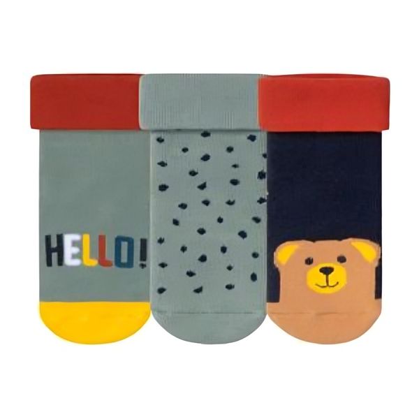 جوراب نوزادی لوپیلو مدل Hello bear مجموعه سه عددی 