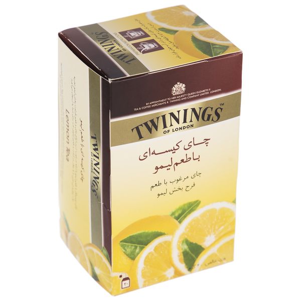 چای سیاه کیسه ای توینینگز با طعم لیمو بسته 20 عددی