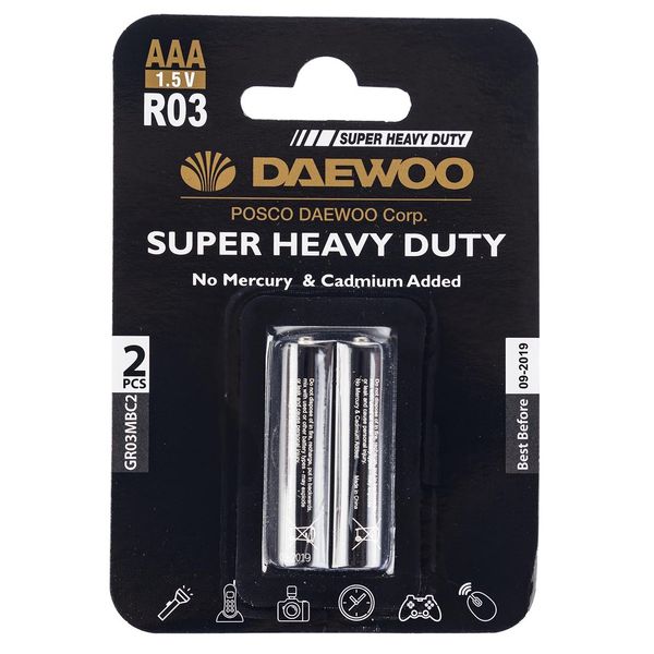 باتری نیم قلمی دوو مدل Super Heavy Duty بسته 2 عددی