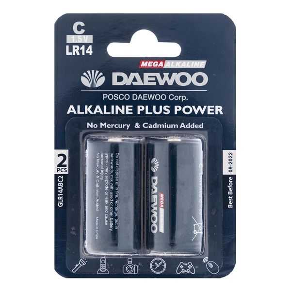 باتری C دوو مدل Alkaline Plus Power بسته 2 عددی