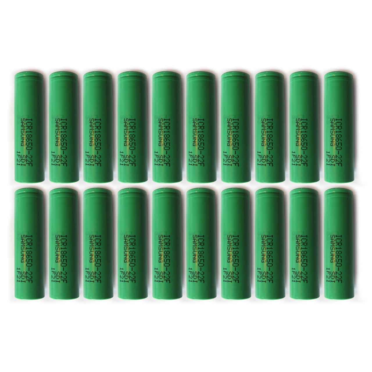 باتری لیتیم یون سامسونگ قابل شارژ مدلICR18650-22F ظرفیت 2200 میلی آمپر بسته 20 تایی