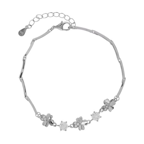 دستبند نقره زنانه گالری شمرون مدل گل کد BNG460S0
