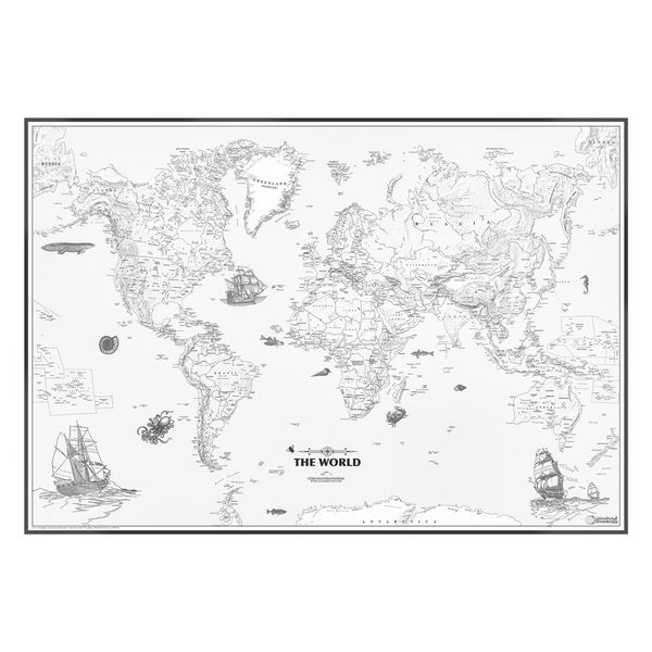 نقشه جهان انتشارات گیتاشناسی نوین کد 2001_BW