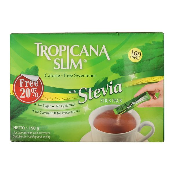 بسته 100+20ساشه ای شیرین کننده تروپیکانا اسلیم مدل Stevia