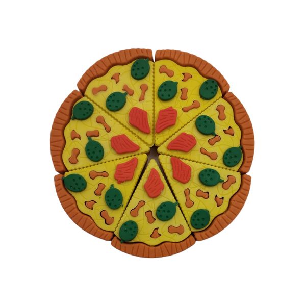پاک کن مدل جعبه دار طرح پیتزا مجموعه 7 عددی
