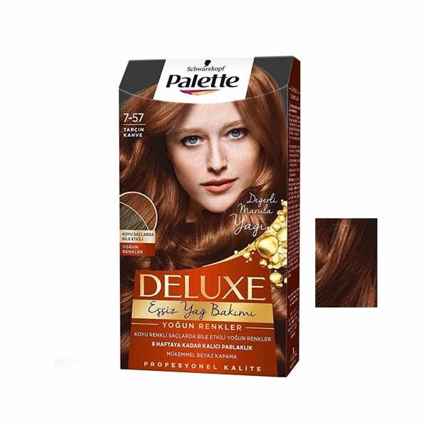 کیت رنگ مو پلت سری DELUX شماره 57-7 حجم 60میلی لیتر رنگ دارچینی