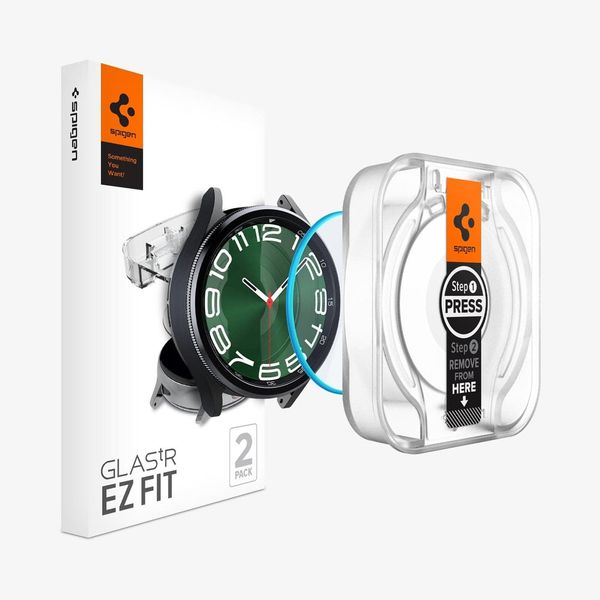 محافظ صفحه نمایش اسپیگن مدل Glas.tR EZ Fit مناسب برای ساعت هوشمند سامسونگ Galaxy Watch 6 Classic (47mm) بسته 2 عددی