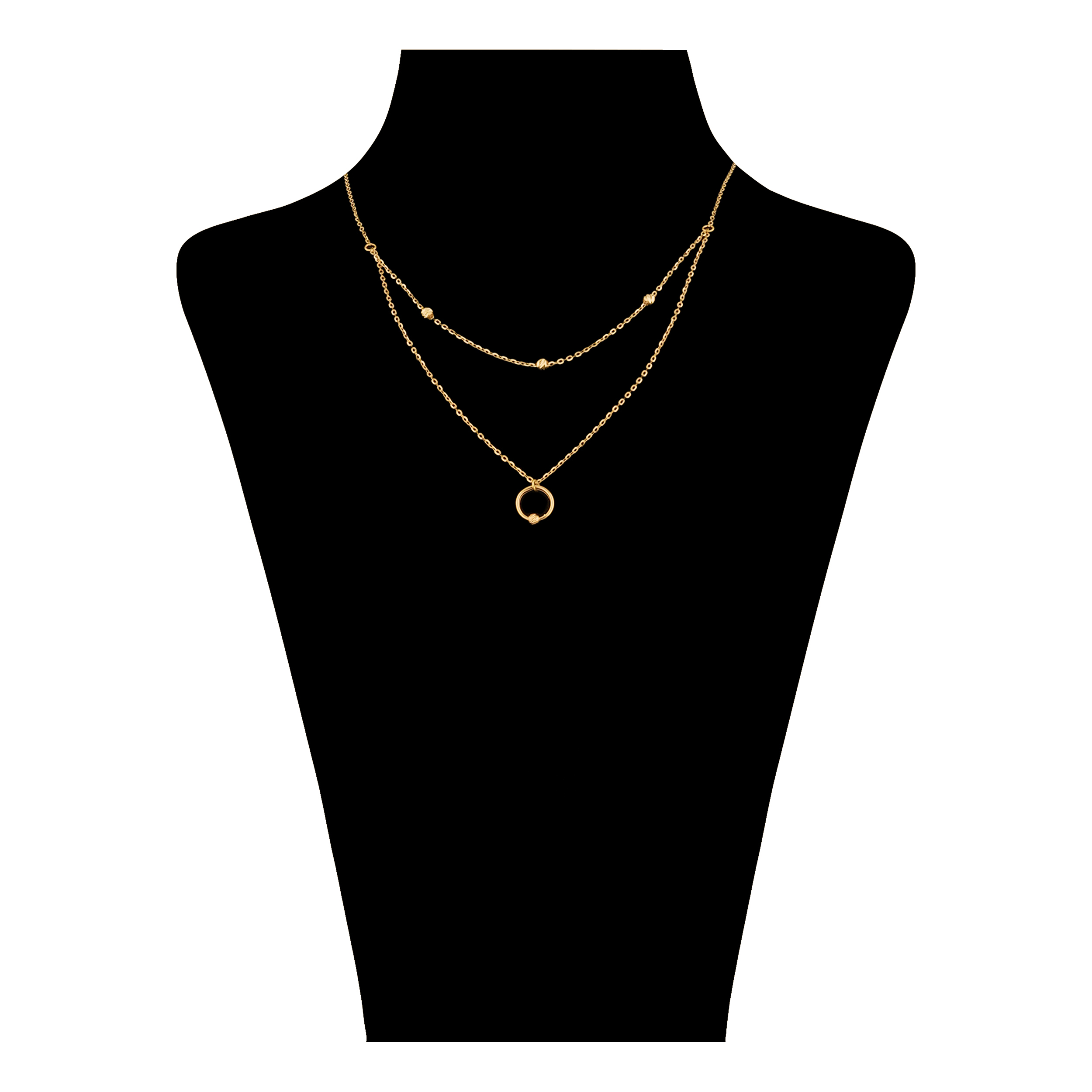 گردنبند طلا 18 عیار زنانه گنجینه هنر خوش نشین مدل البرنادو دو زنجیره کد G21