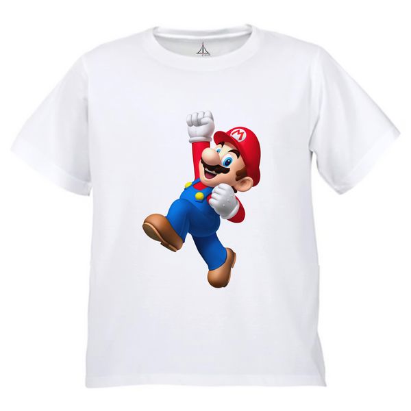 تی شرت آستین کوتاه بچگانه به رسم مدل سوپر ماریو کد 9943
