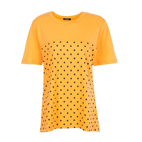 تی شرت آستین کوتاه زنانه جوتی جینز مدل یقه گرد کد 1551260 رنگ نارنجی