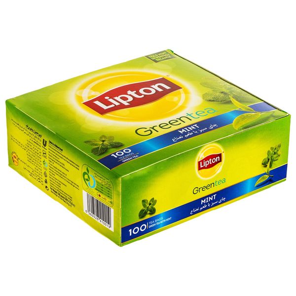 چای سبز کیسه ای لیپتون با طعم نعناع بسته 100 عددی