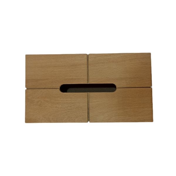جعبه دستمال کاغذی چوبی مدل چوب راش کد 054