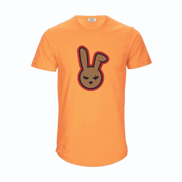 تی شرت آستین کوتاه زنانه مدل t208 طرح خرگوش رنگ نارنجی