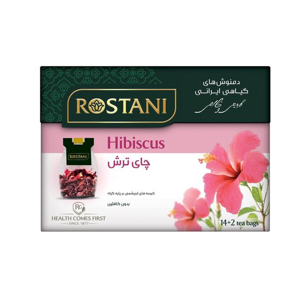 دمنوش گیاهی چای ترش رستنی مدل Hibiscus بسته 16 عددی