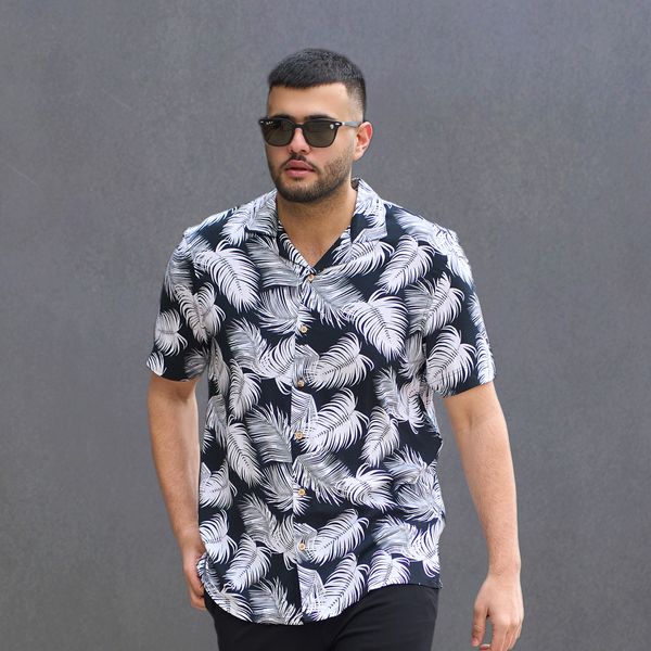 پیراهن آستین کوتاه مردانه مدل هاوایی کد 1017-170