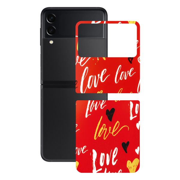 برچسب پوششی راک اسپیس طرح Love مناسب برای گوشی موبایل سامسونگ Galaxy Z Flip3 5G
