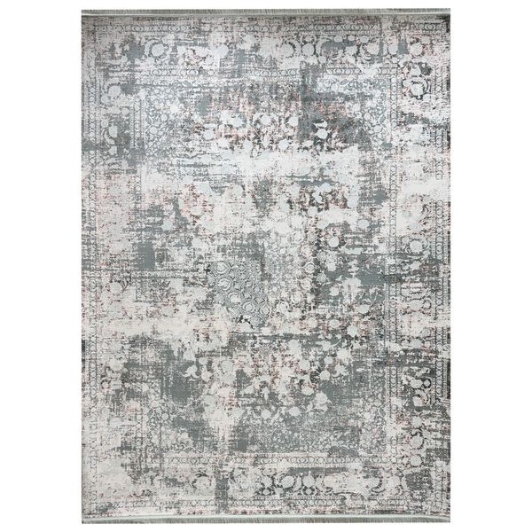 فرش ماشینی فرش ماهساره طرح وینتیج کد 1217 زمینه طوسی