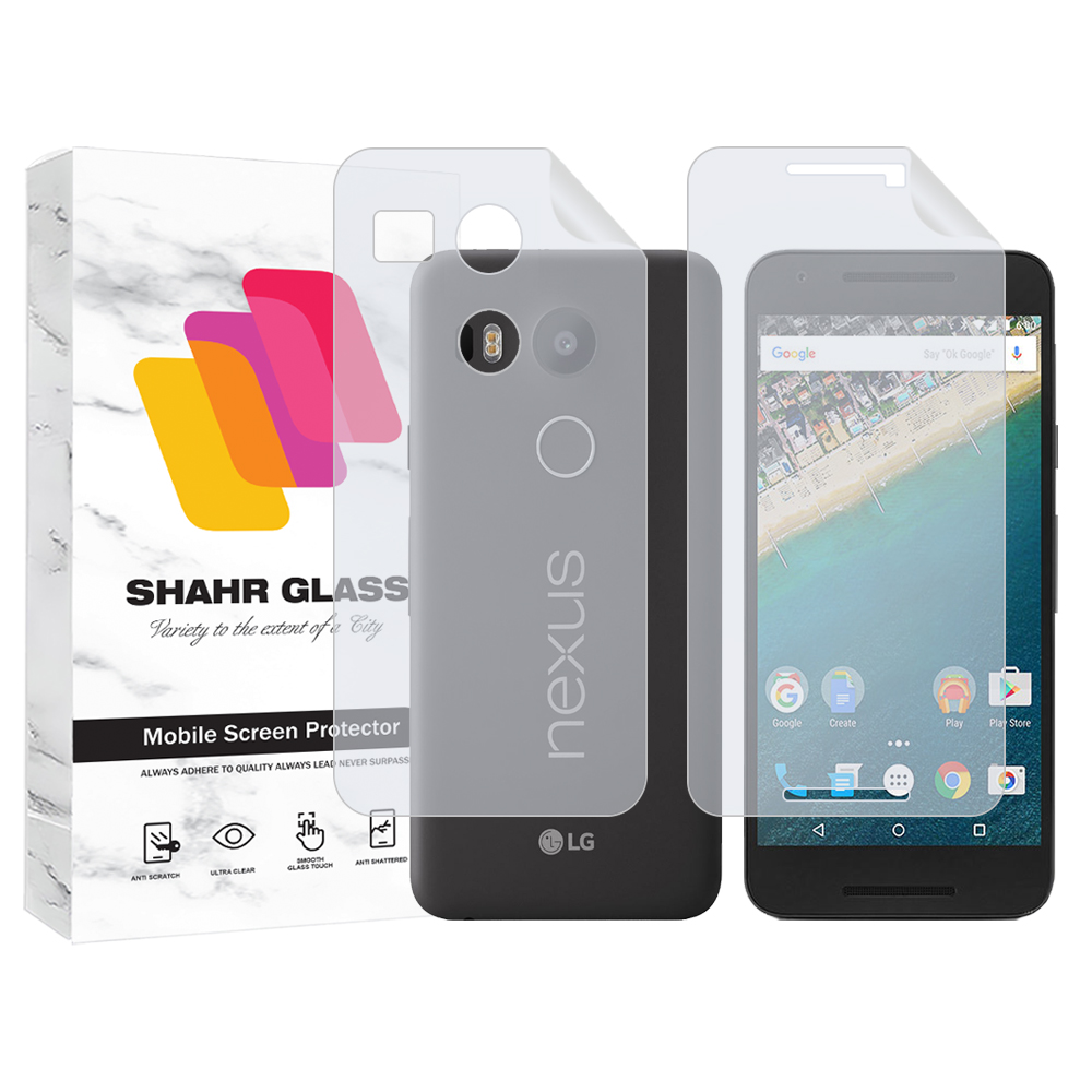 محافظ صفحه نمایش هیدروژل شهر گلس مدل MTNANFBSH مناسب برای گوشی موبایل ال جی Nexus 5X به همراه محافظ پشت گوشی