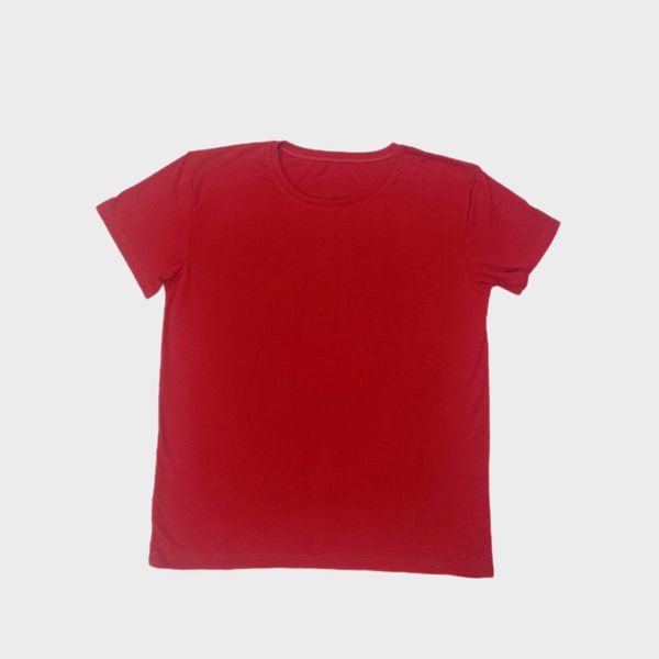 تی شرت آستین کوتاه زنانه مدل ساده رنگ قرمز