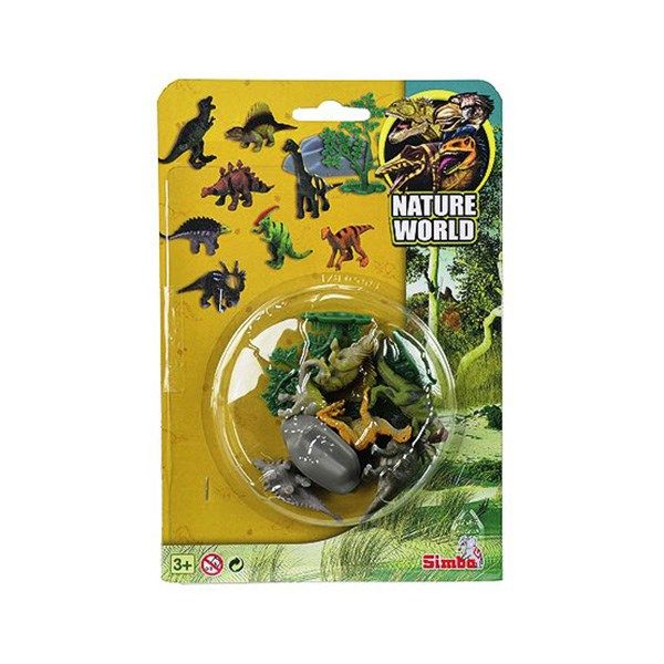 عروسک سیمبا مدل Nature World Dinosaurs 1212 بسته 8 عددی