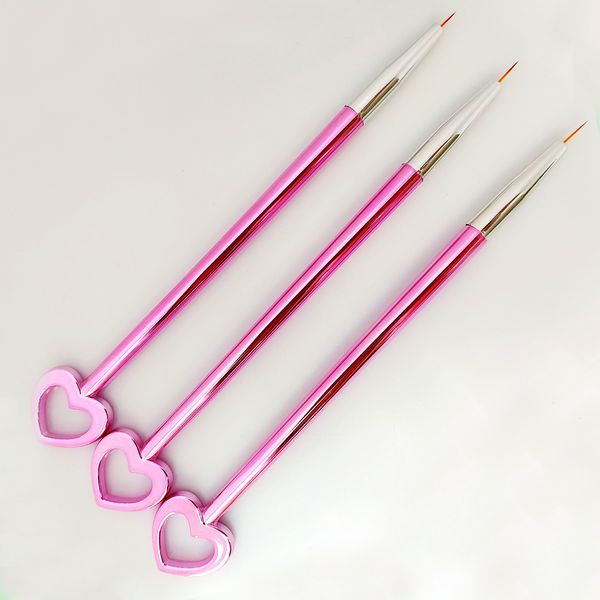 قلم موی طراحی ناخن مدل HEART مجموعه 3 عددی