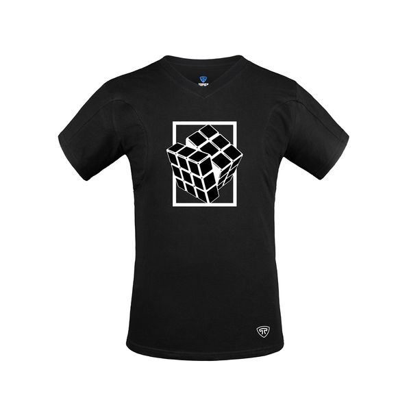 تی شرت آستین کوتاه مردانه تاپیک مدل نانو آنتی باکتریال ضدتعریق یقه هفت بسته طرح روبیک