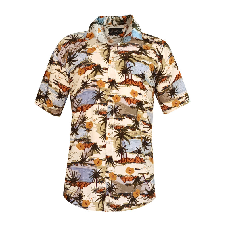 پیراهن آستین کوتاه مردانه مدل هاوایی جزیره کد H-403