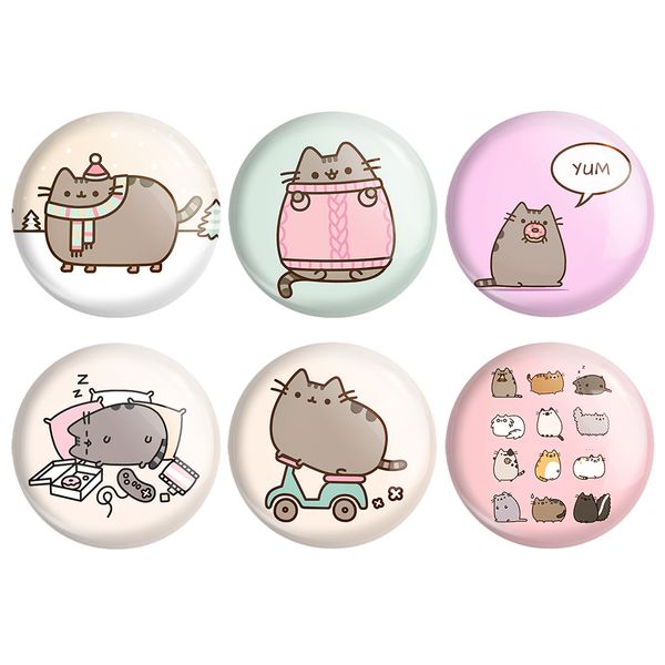 مگنت خندالو طرح پوشین گربه بامزه pusheen کد 1717A مجموعه 6 عددی