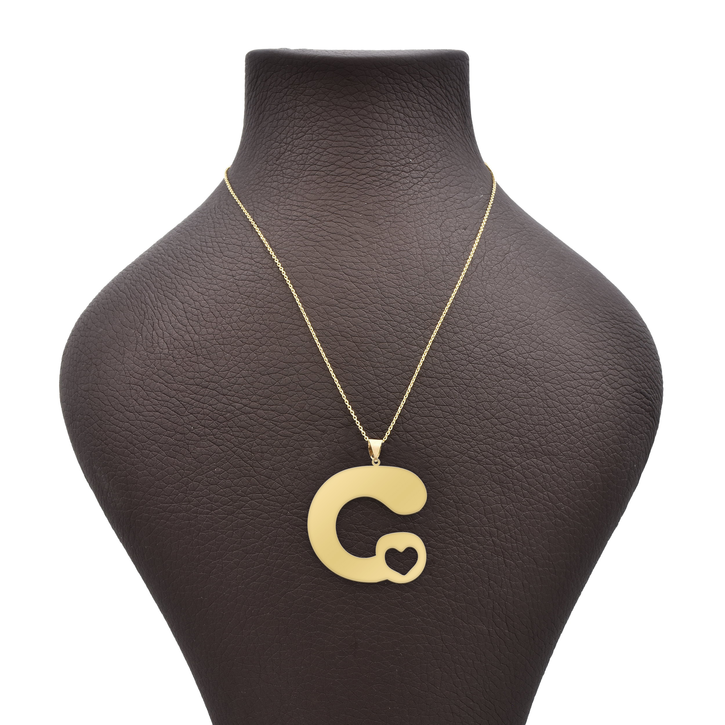 گردنبند طلا 18 عیار زنانه شمیم گلد گالری مدل حرف G و قلب MZ326