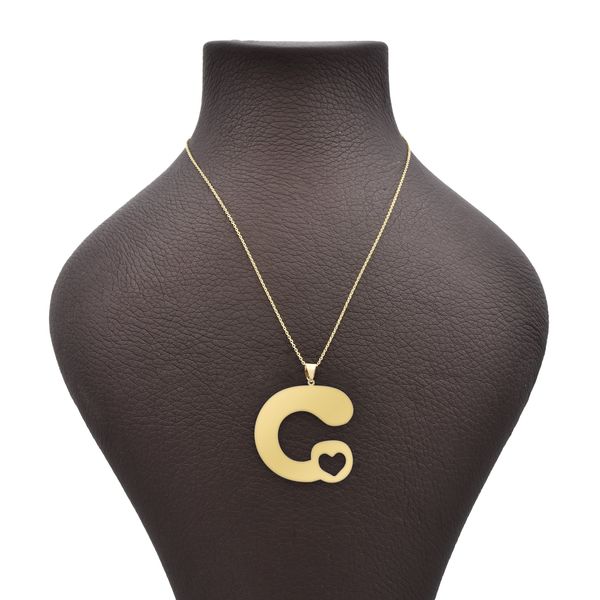گردنبند طلا 18 عیار زنانه شمیم گلد گالری مدل حرف G و قلب کد PA326