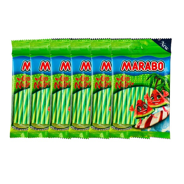 پاستیل مدادی با طعم هندوانه مارابو - 100 گرم بسته 6 عددی