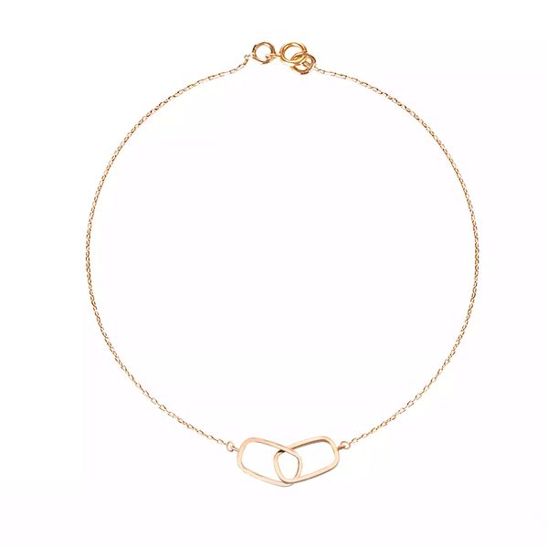دستبند طلا 18 عیار زنانه گالری روبی مدل دو مستطیل 