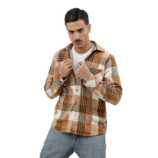 پیراهن آستین بلند مردانه پاتن جامه مدل پشمی 102721020235407