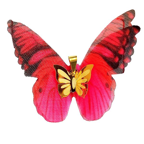 آویز گردنبند طلا 18 عیار زنانه مدل پروانه کد 25-180