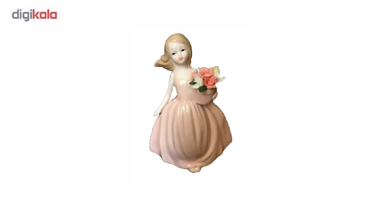 مجسمه سرامیکی خانه سفید مدل دختر گل به دست کد 01