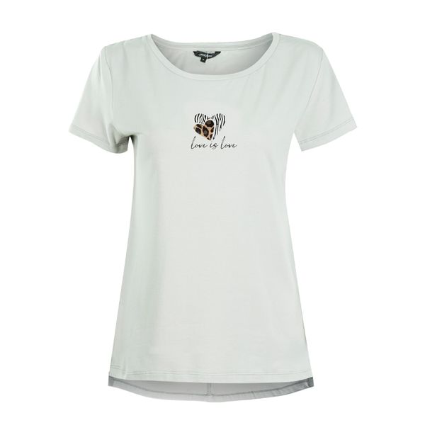 تی شرت آستین کوتاه زنانه جوتی جینز مدل یقه گرد کد 1551261 رنگ طوسی روشن