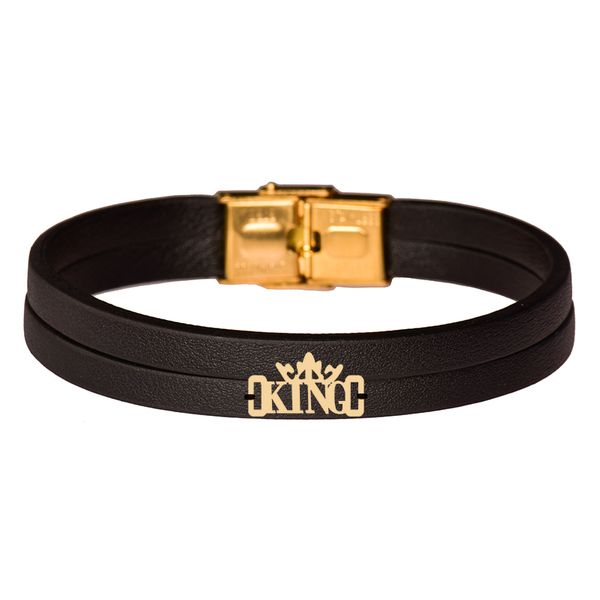  دستبند طلا 18 عیار مردانه کرابو طرح King مدل Kr102358