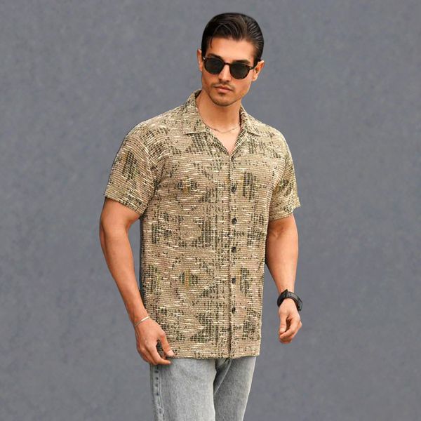 پیراهن آستین کوتاه مردانه مدل بوکله کد 1106-043
