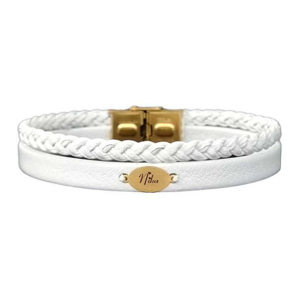 دستبند طلا 18 عیار زنانه لیردا مدل اسم نیکا 6711