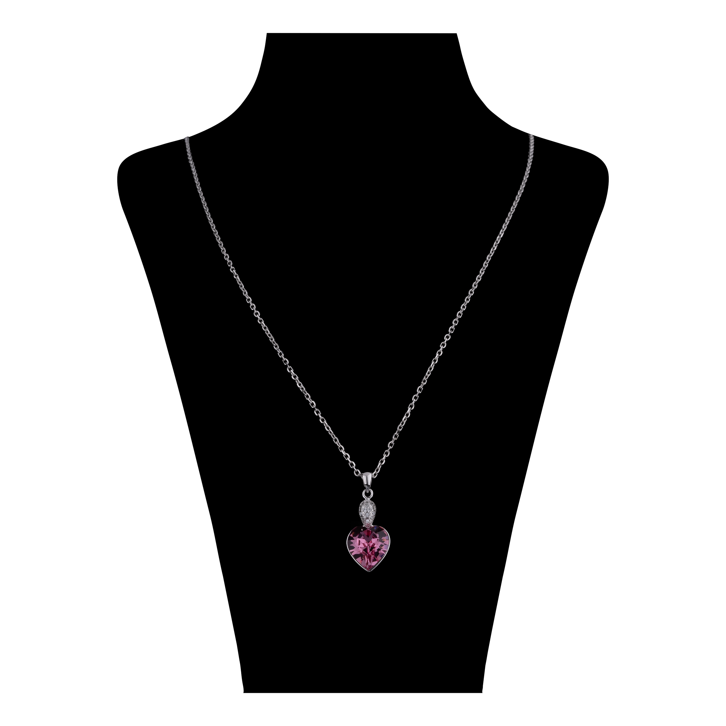 گردنبند نقره زنانه سواروسکی مدل قلب جواهری نایاب کد 6987332
