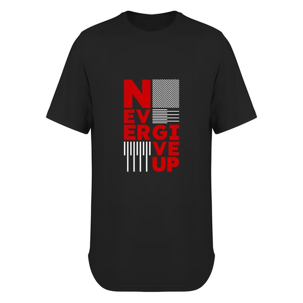 تی شرت لانگ آستین کوتاه مردانه مدل نوشته Never Give Up کد T014