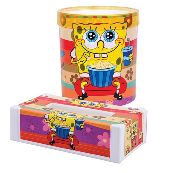 ست سطل و جعبه دستمال لیمون مدل SpongeBob